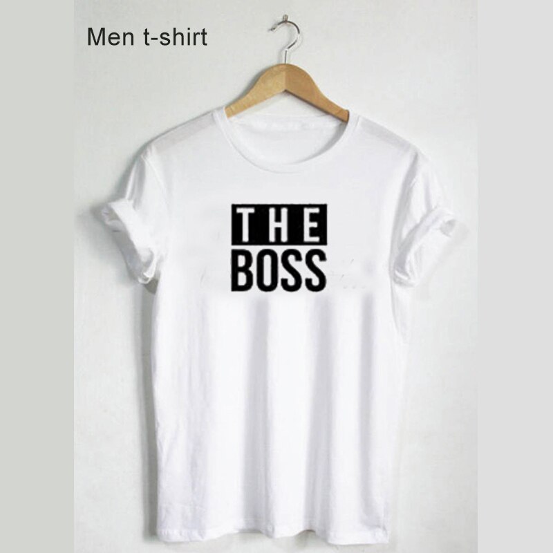 The Boss and The Real Boss Personalised Couple Matching T-Shirts Black