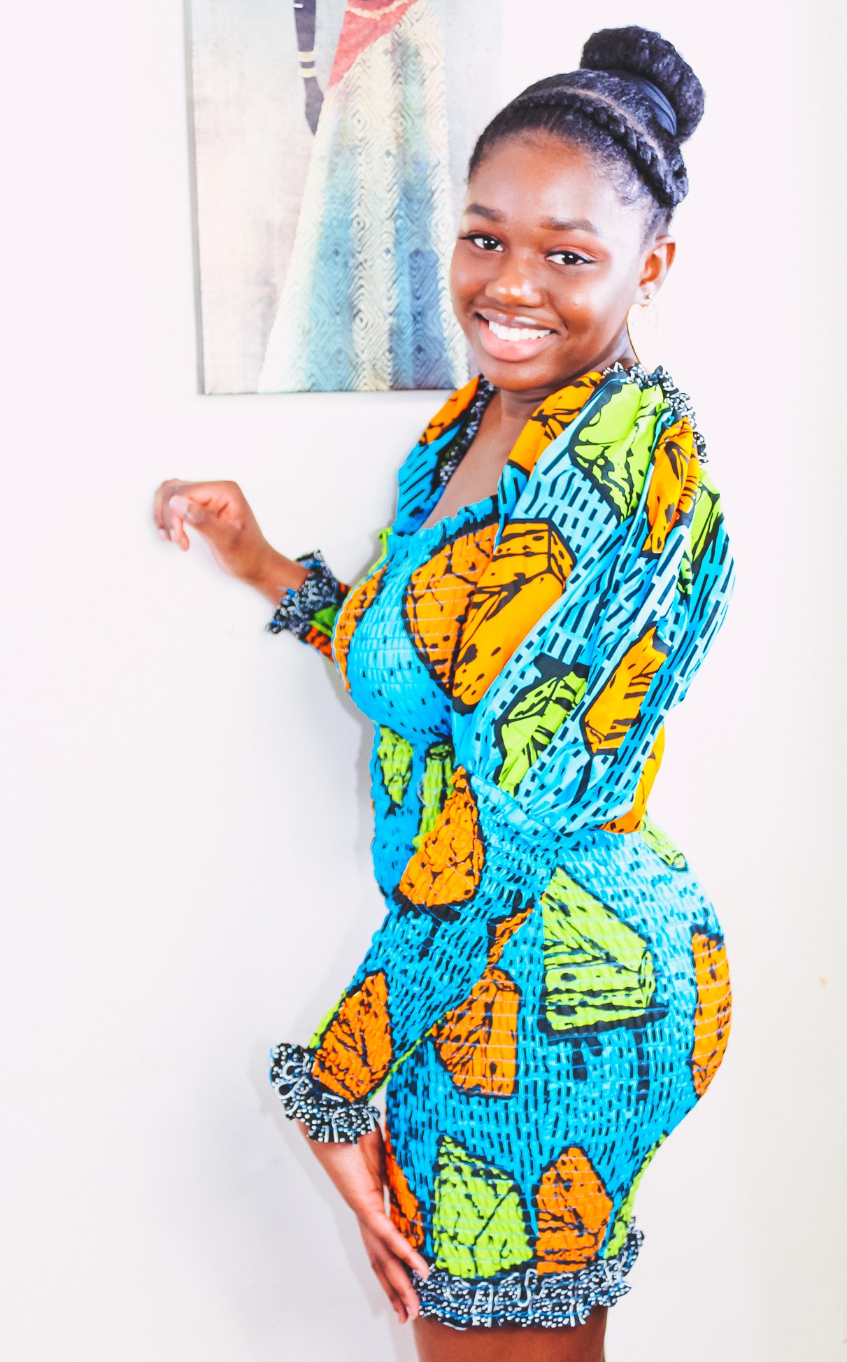 African Ankara Ladies bodycon kente print dress gift for her 