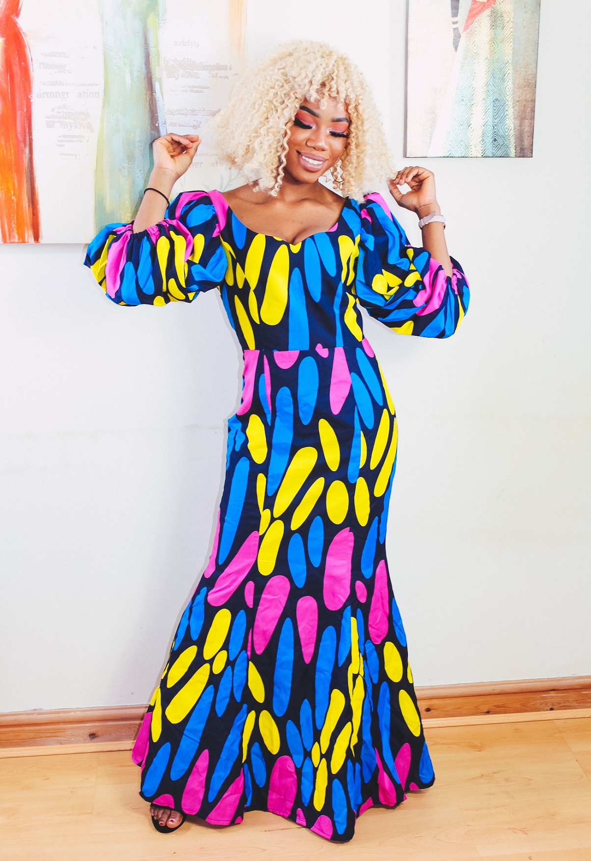 Sade African Fashion Ankara Print Maxi Dress