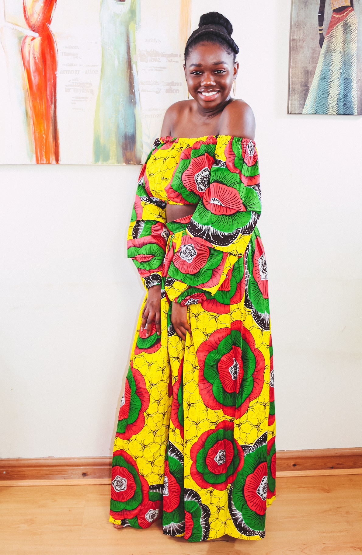 2 pc African print skirt and top