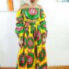 Black Queen in Sunflower 2-piece Ankara Print Crop Top and thigh-High Split Maxi Skirt by Yvonne Irenroa African Fashion